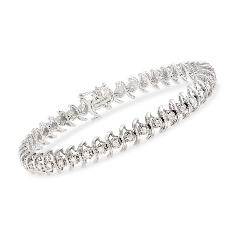 1.00 ct. t.w. Diamond Bracelet in Sterling Silver image number 0