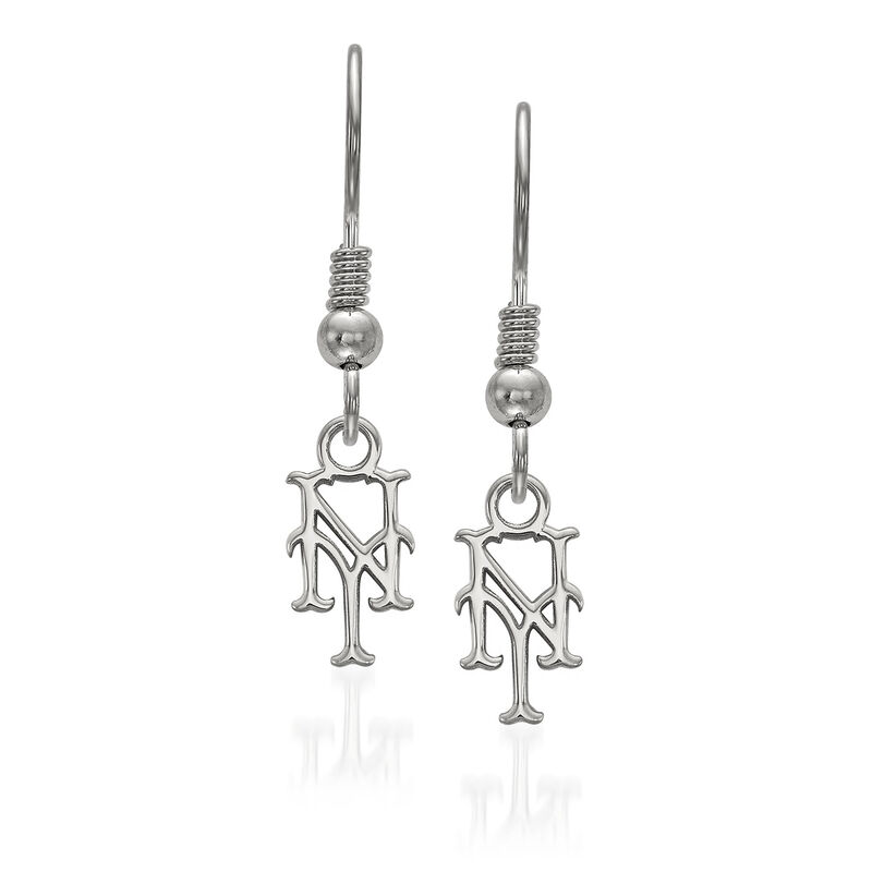 Sterling Silver MLB New York Mets Extra Small Dangle Earrings image number 1
