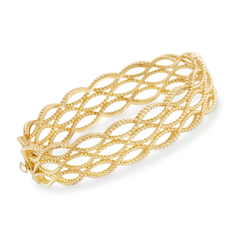 Roberto Coin &quot;Barocco&quot; 18kt Yellow Gold Braided Bangle Bracelet. 7&quot; image number 0
