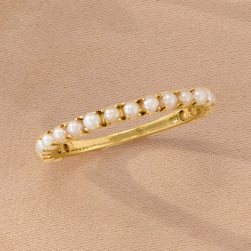 1.5-2mm Cultured Pearl Ring in 14kt Yellow Gold. Size 6 image number 3