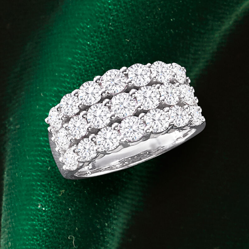 3.00 ct. t.w. Diamond Three-Row Ring in 14kt White Gold image number 5