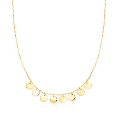 Italian 14kt Yellow Gold Multi-Disc Necklace