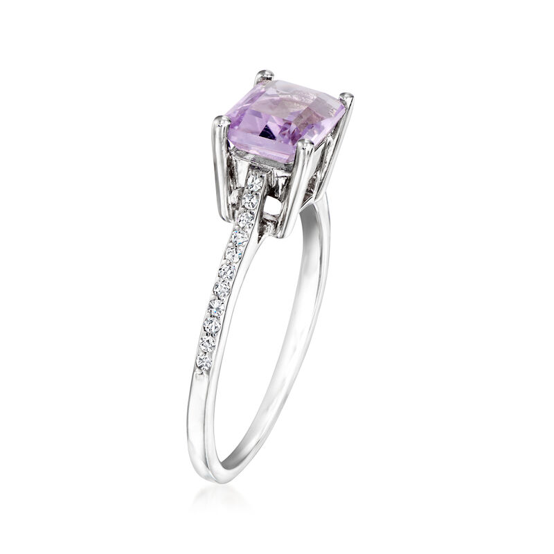1.50 Carat Amethyst Ring with .11 ct. t.w. Diamonds in Sterling Silver image number 2
