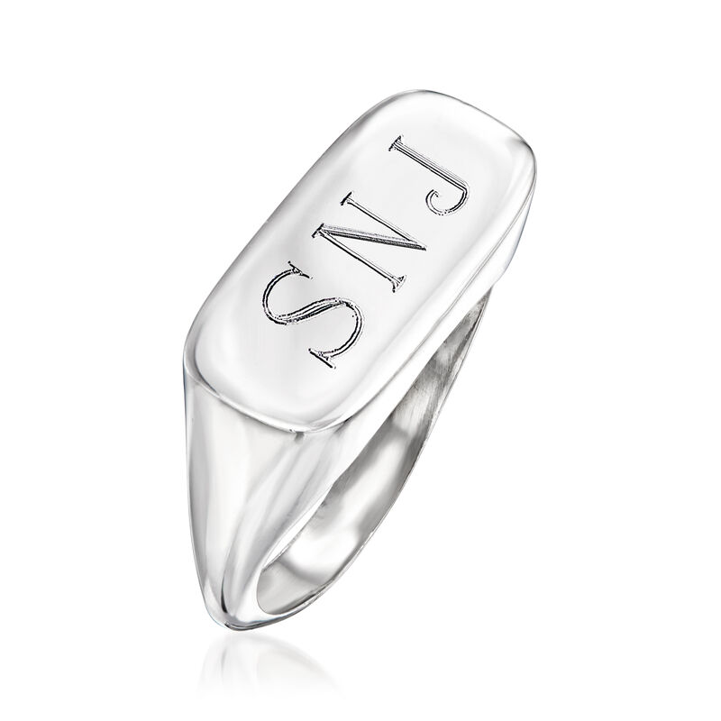 Italian Sterling Silver Personalized Signet Ring image number 2