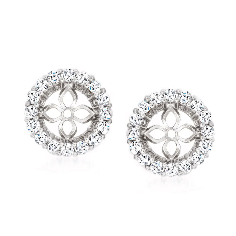 7.5mm Cultured Pearl and 1.10 ct. t.w. CZ Jewelry Set: Earrings and Earring Jackets in Sterling Silver image number 3