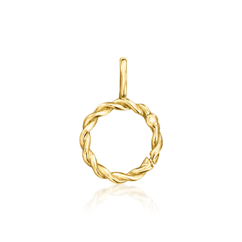 14kt Yellow Gold Twisted Circle Charm Holder Pendant image number 0
