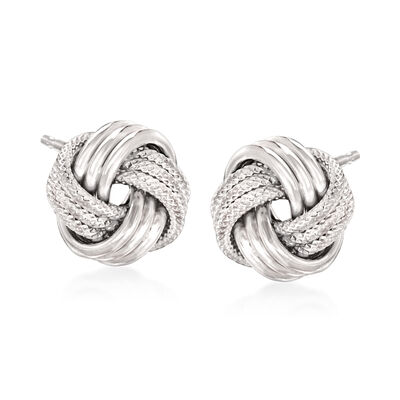 Italian Sterling Silver Love Knot Earrings