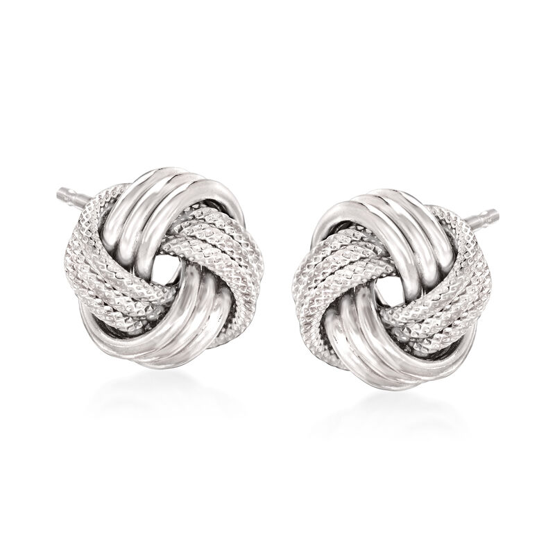 Italian Sterling Silver Love Knot Earrings  image number 0