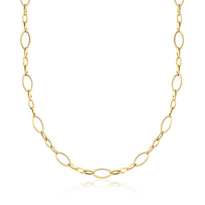 Italian 18kt Yellow Gold Oval-Link Necklace