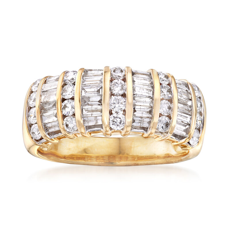 1.00 ct. t.w. Baguette and Round Diamond Ring in 14kt Yellow Gold   image number 0