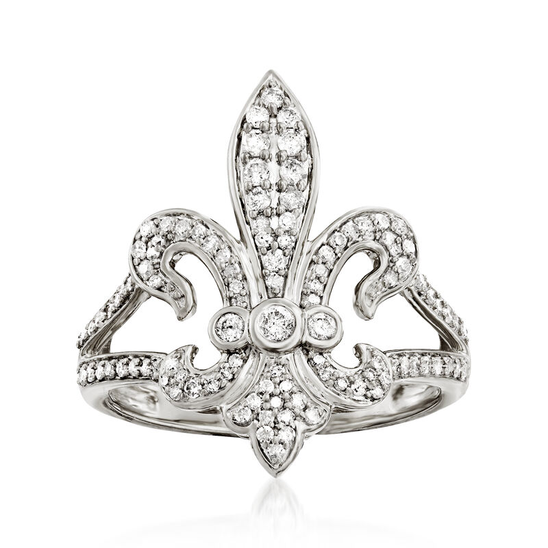 .50 ct. t.w. Diamond Fleur-De-Lis Ring in Sterling Silver image number 0