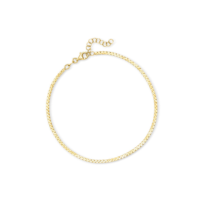 Italian 18kt Gold Vermeil Serpentine-Link Anklet. 9&quot; image number 0