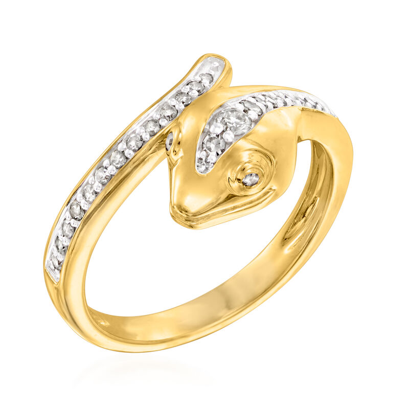 .25 ct. t.w. Diamond Snake Bypass Ring in 18kt Gold Over Sterling image number 3