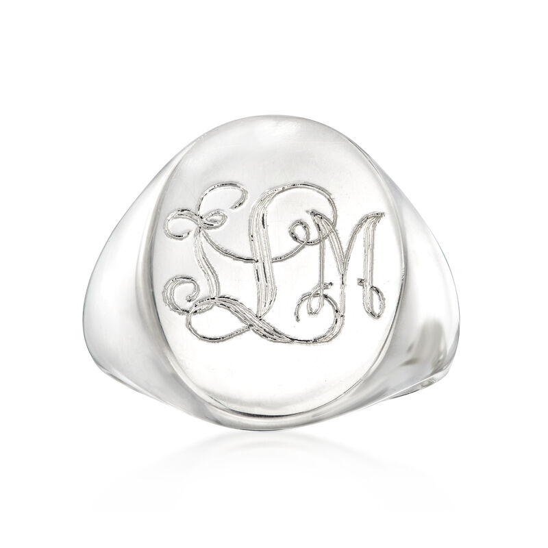 Sterling Silver Personalized Signet Ring image number 0