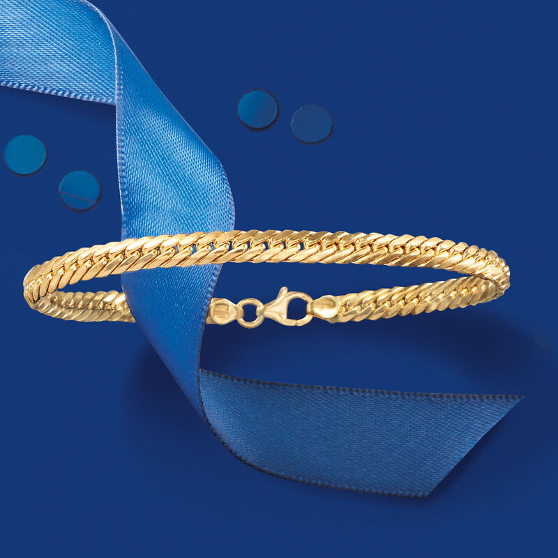 Italian 18kt Yellow Gold Cuban-Link Bracelet image number 2