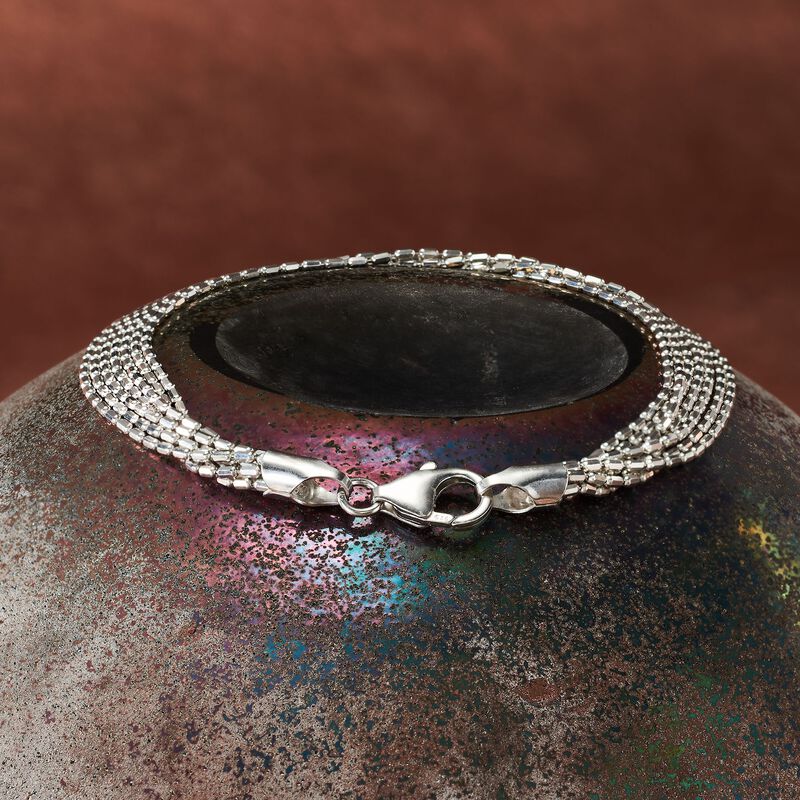 Italian Sterling Silver Multi-Strand Bracelet image number 2