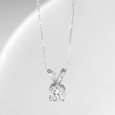 .50 Carat Diamond Solitaire Necklace in 14kt White Gold