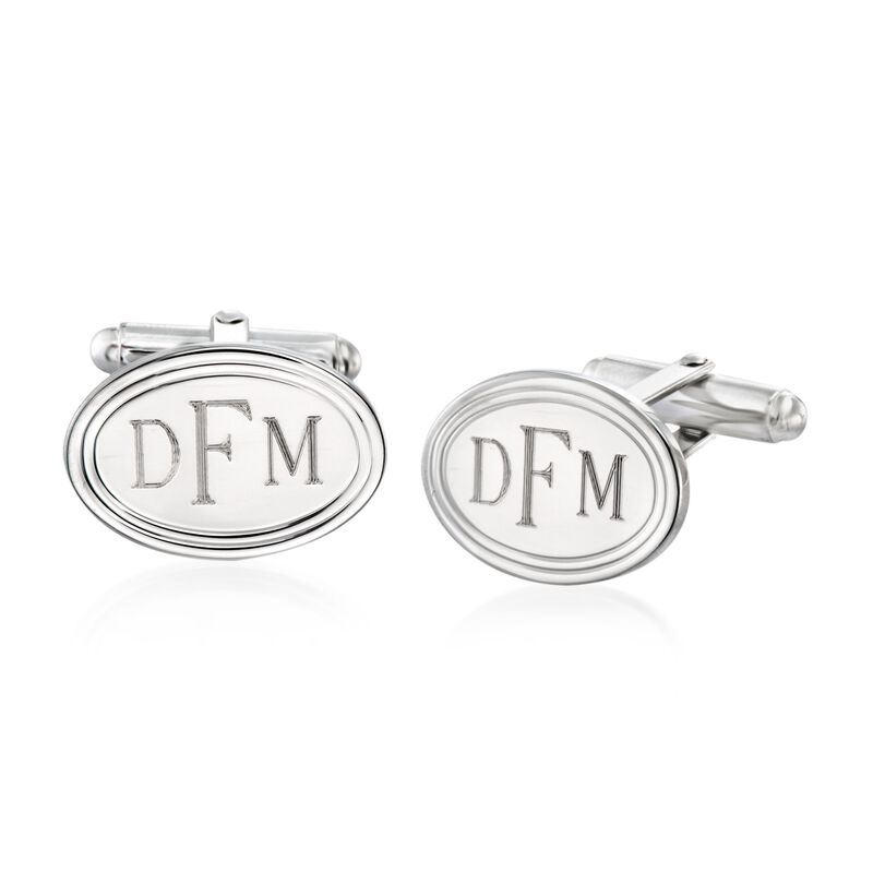 Sterling Silver Personalized Cuff Links image number 0