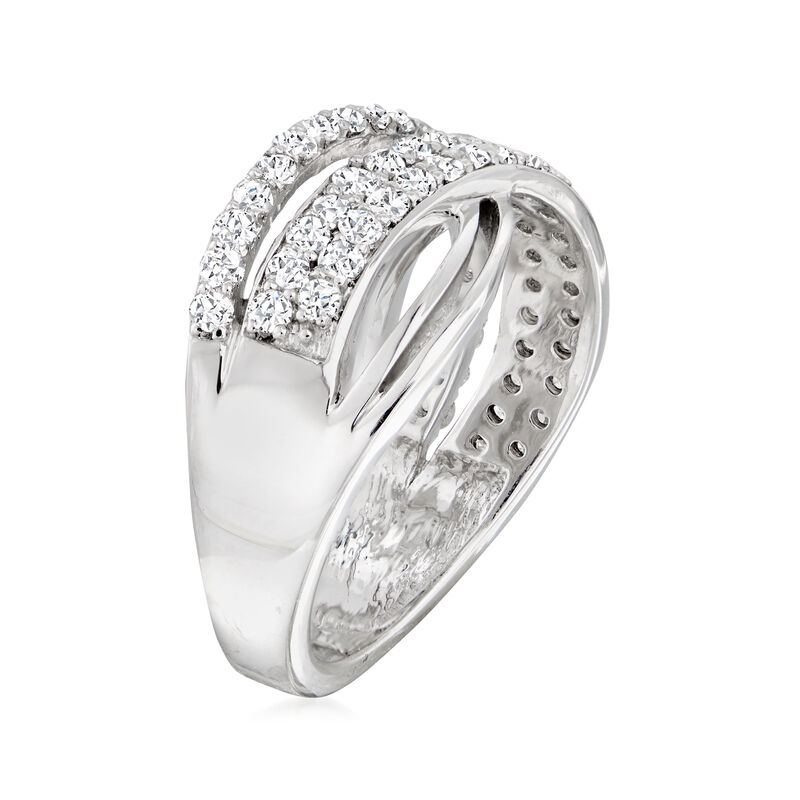 1.00 ct. t.w. Diamond Crisscross Ring in Sterling Silver image number 2