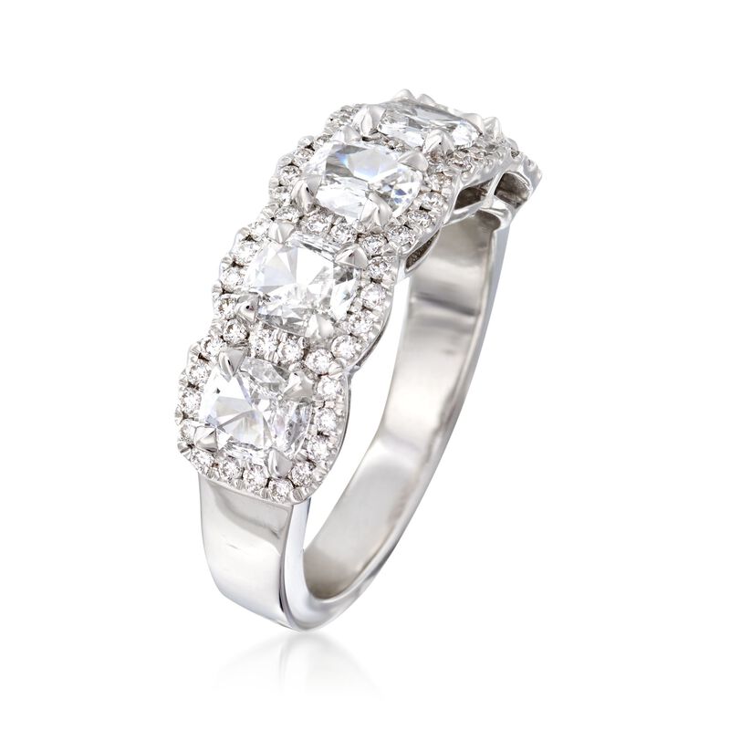 Henri Daussi 1.60 ct. t.w. Five-Stone Diamond Ring in 18kt White Gold image number 2