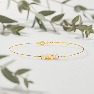14kt Yellow Gold "Mama" Bracelet
