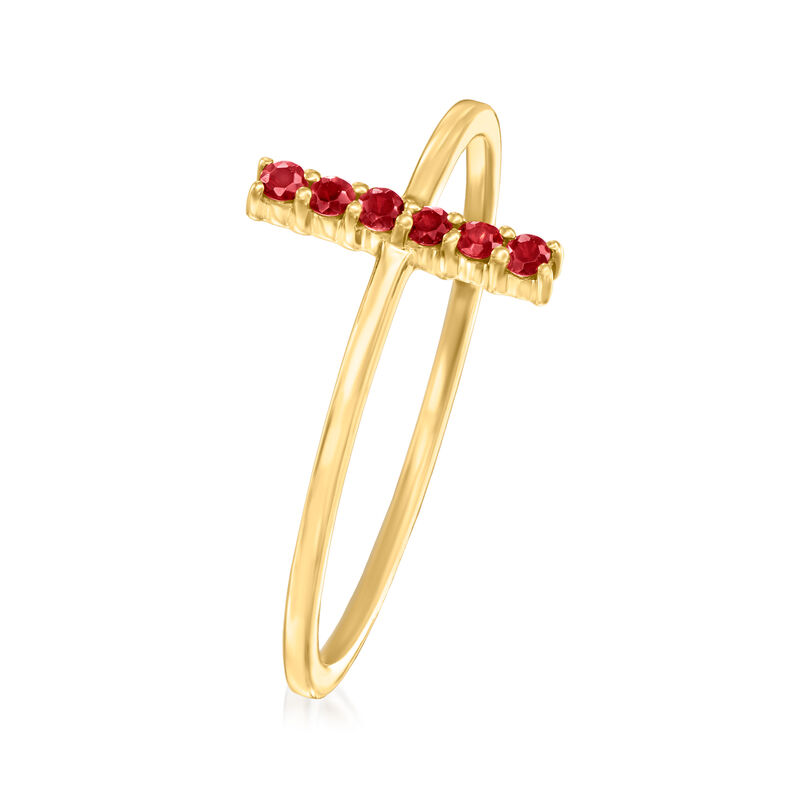 .10 ct. t.w. Garnet Linear Ring in 14kt Yellow Gold image number 2