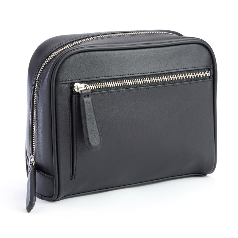 Royce Black Leather Toiletry Bag image number 0