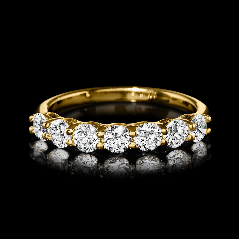 1.00 ct. t.w. Lab-Grown Diamond Seven-Stone Ring in 14kt Yellow Gold. Size 8 image number 3