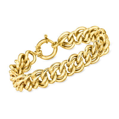 18kt Gold Over Sterling Double-Curb Link Bracelet  