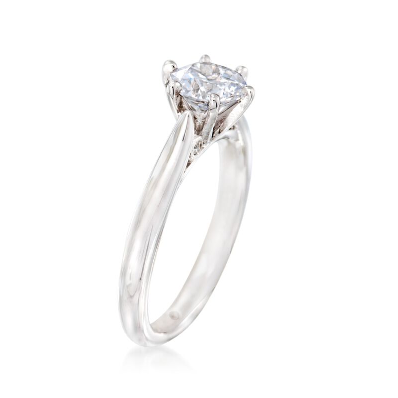 Gabriel Designs 14kt White Gold Six-Prong Solitaire Engagement Ring Setting with Diamond Accents image number 2