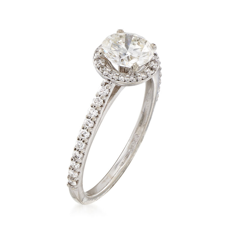 C. 2000 Vintage 1.37 Diamond Halo 14kt White Gold Engagement Ring. Size 6.75 image number 2