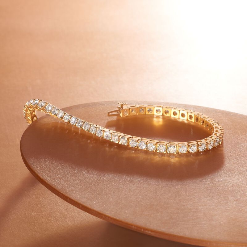 7.00 ct. t.w. Diamond Tennis Bracelet in 14kt Yellow Gold image number 2