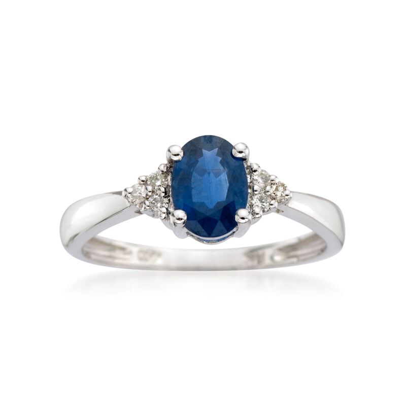 .60 Carat Sapphire Ring with Diamond Accents in 14kt White Gold image number 0