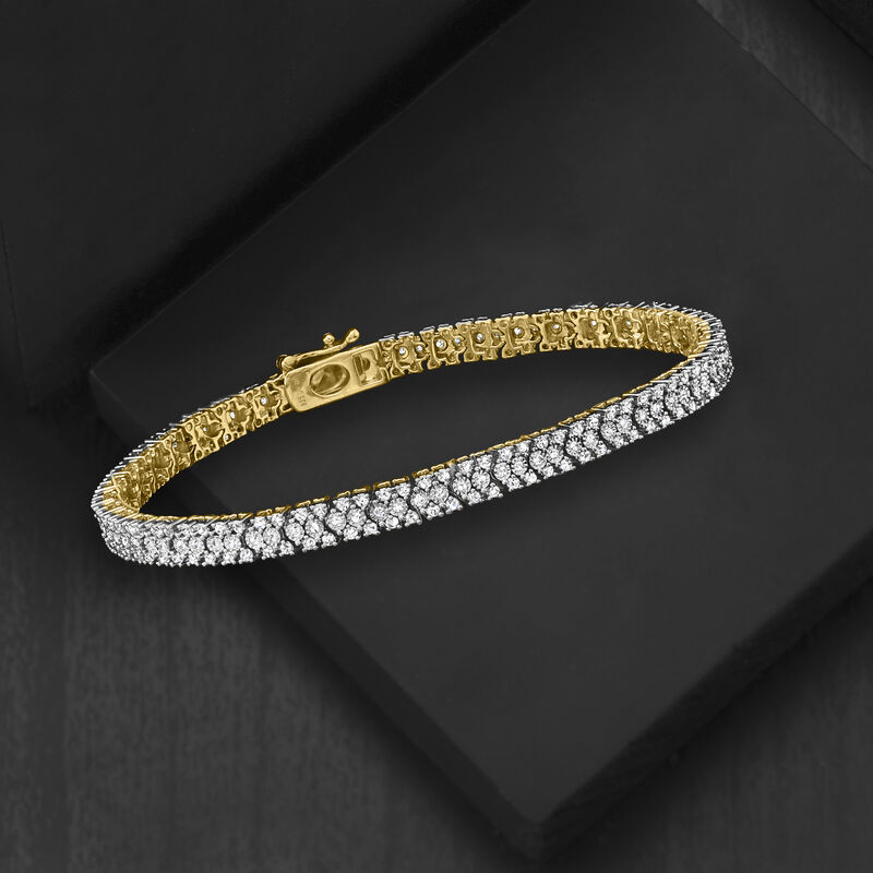 1.00 ct. t.w. Diamond Bracelet in 18kt Gold Over Sterling image number 3