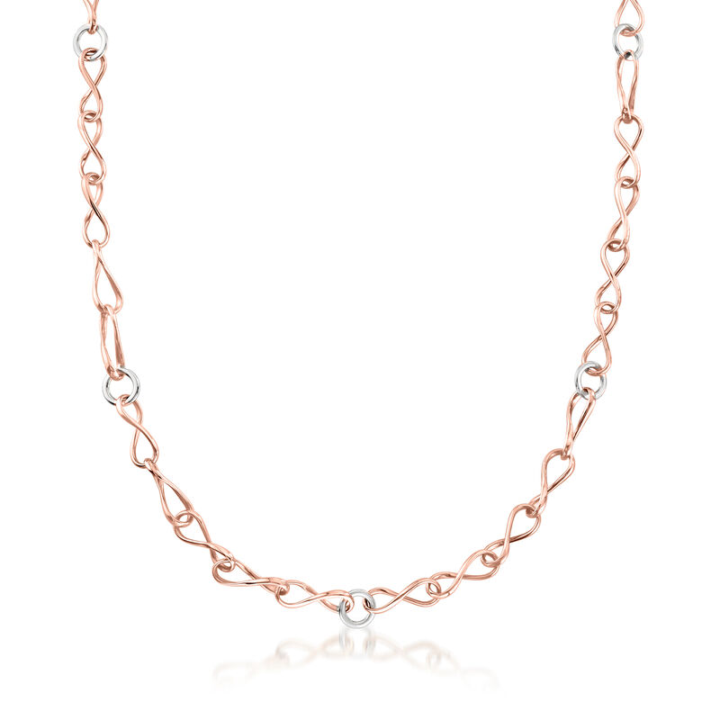 C. 1990 Vintage 18kt Two-Tone Gold Link Necklace image number 0