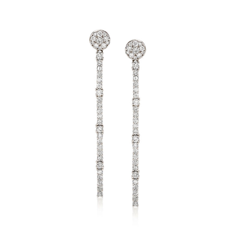 2.09 ct. t.w. Diamond Linear Drop Earrings in 18kt White Gold image number 0
