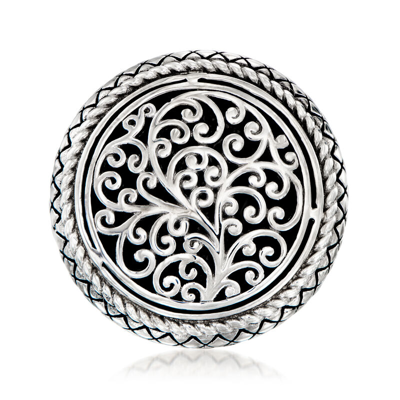 Andrea Candela &quot;Pasion De Plata&quot; Sterling Silver and Black Enamel Ring image number 0