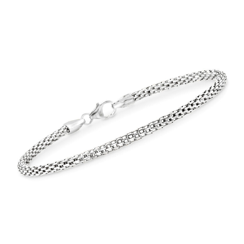 Italian Tri-Tone Sterling Silver Jewelry Set: Three Mesh Bracelets image number 2