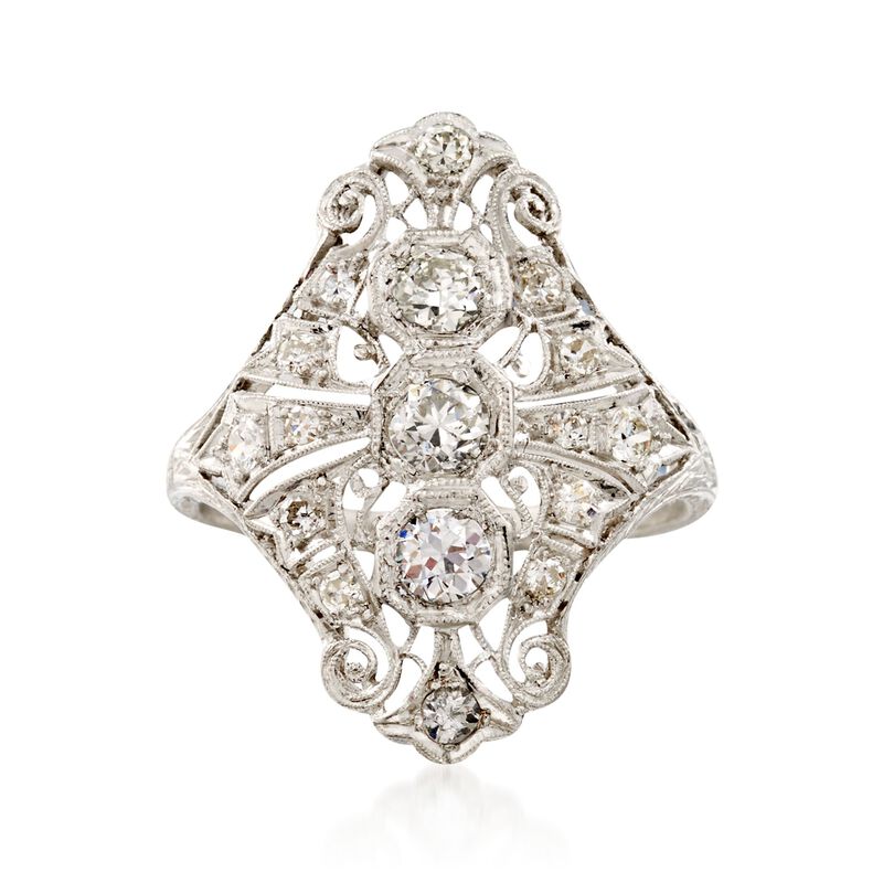 C. 2000 Vintage 1.05 ct. t.w. Diamond Dinner Ring in Platinum image number 0