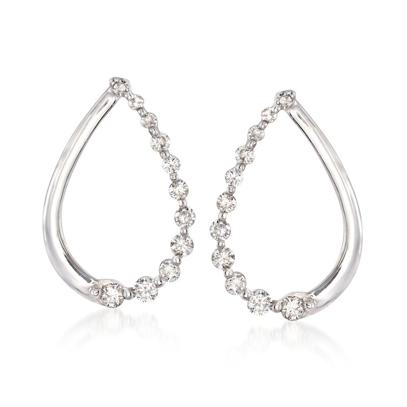 .29 ct. t.w. Diamond Teardrop Earrings in 14kt White Gold  image number 0