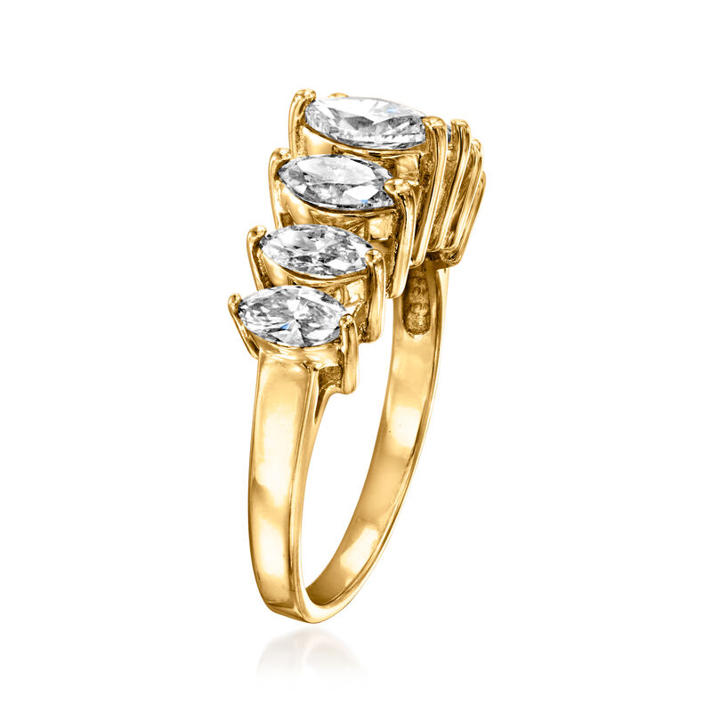 C. 1980 Vintage 2.00 ct. t.w. Marquise Diamond Ring in 14kt Yellow Gold. Size 7 image number 2