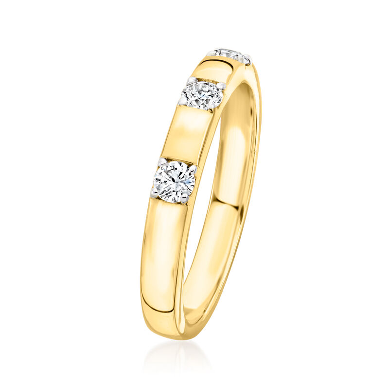 .25 ct. t.w. Lab-Grown Diamond Three-Stone Ring in 18kt Gold Over Sterling image number 2