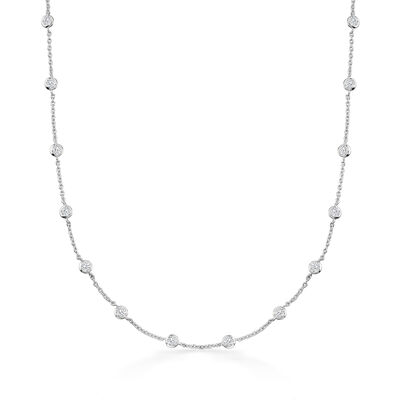 4.50 ct. t.w. Bezel-Set CZ Station Necklace in Sterling Silver