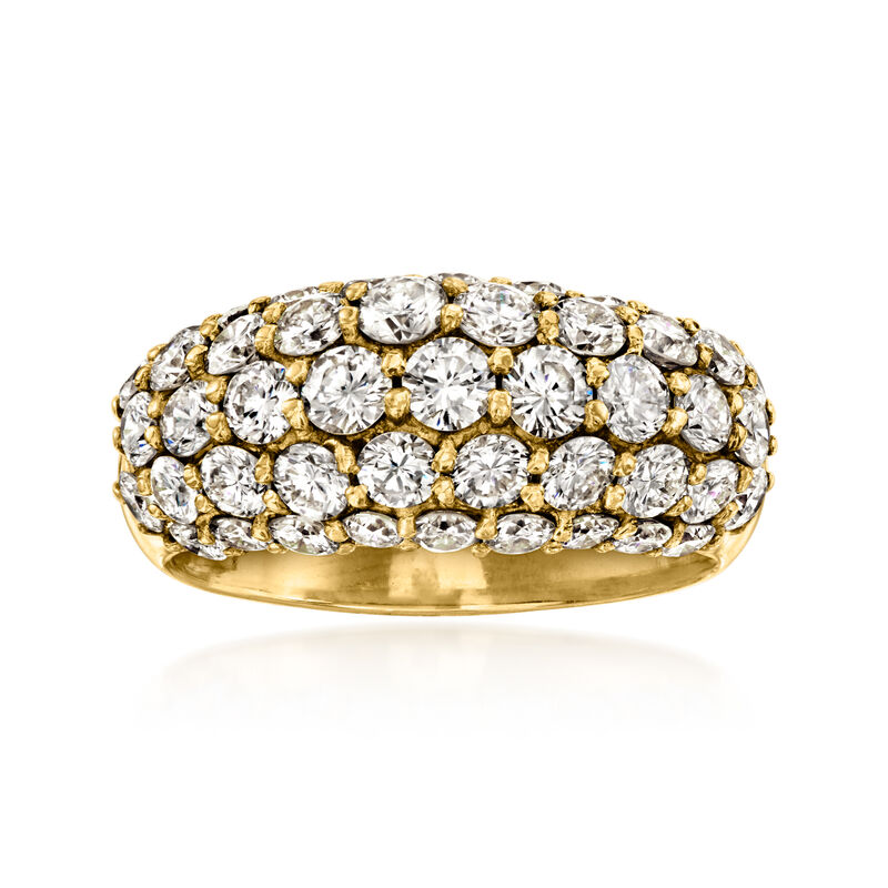 C. 1980 Vintage 2.45 ct. t.w. Diamond Ring in 18kt Yellow Gold image number 0