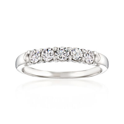 C. 1990 Vintage .50 ct. t.w. Diamond Five-Stone Ring in Platinum