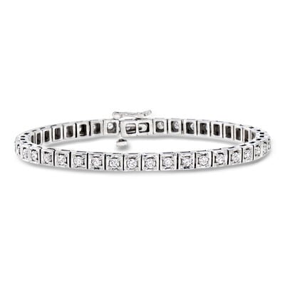 C. 1990 Vintage 3.00 ct. t.w. Diamond Tennis Bracelet in 14kt White Gold