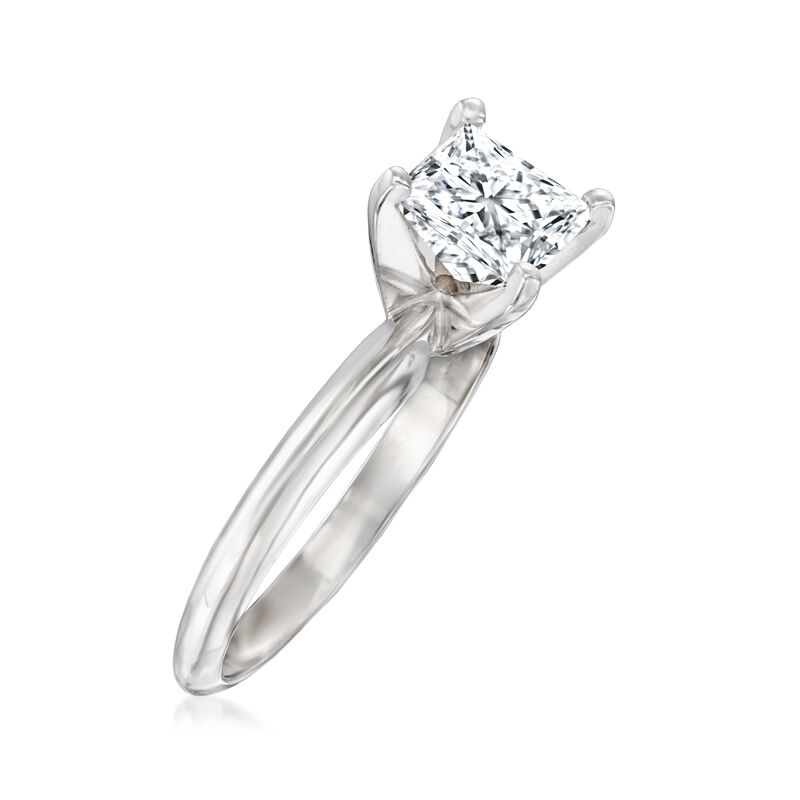 1.52 Carat Certified Princess-Cut Diamond Solitaire Ring in 14kt White Gold image number 2