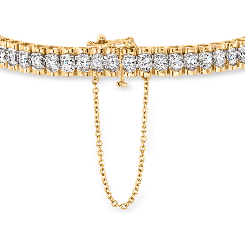 C. 1980 Vintage 2.00 ct. t.w. Diamond Bracelet in 14kt Yellow Gold. 7.25&quot; image number 2
