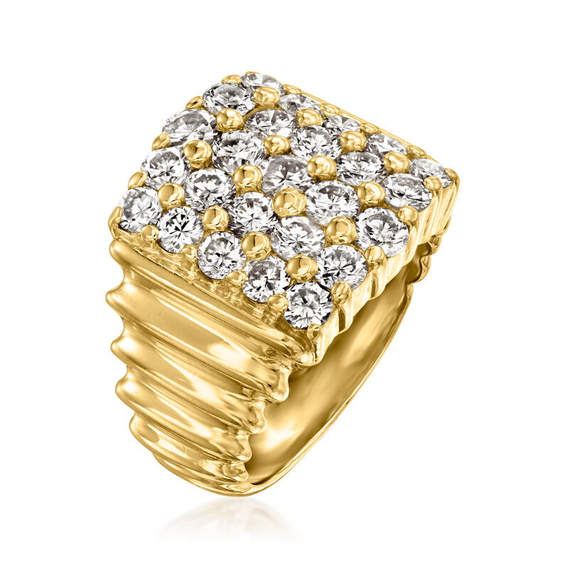 C. 1980 Vintage Jose Hess 3.00 ct. t.w. Diamond Ring in 18kt Yellow Gold image number 2