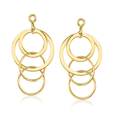 14kt Yellow Gold Multi-Circle Dangle Earring Jackets  